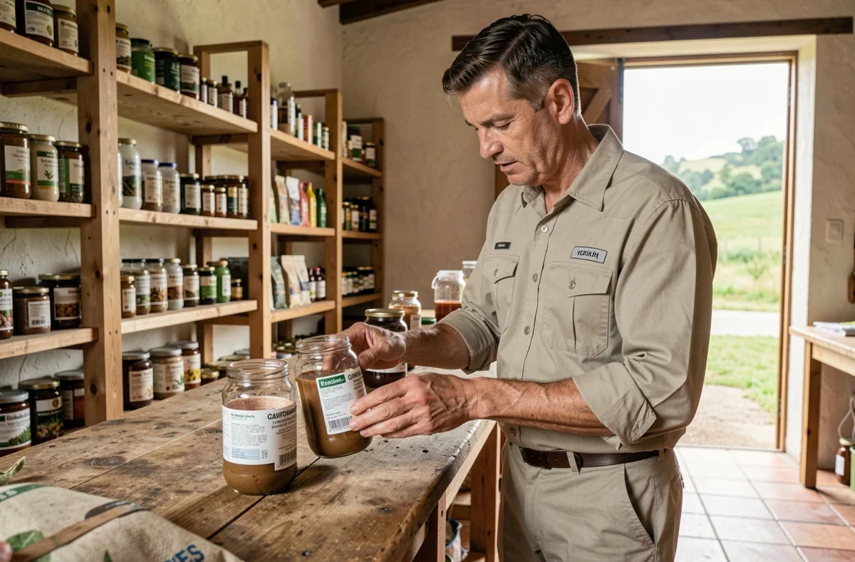 Agronome comparant des alternatives biologiques à la bouillie bordelaise dans une coopérative agricole