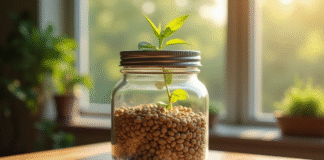 Pot de graines scelle avec couvercle en métal