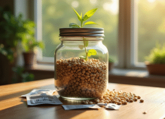 Stockage des graines : faut-il les conserver à l’abri de l’oxygène ? Pot de graines scelle avec couvercle en métal