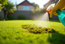 Jardin vert avec traitement écologique contre la mousse