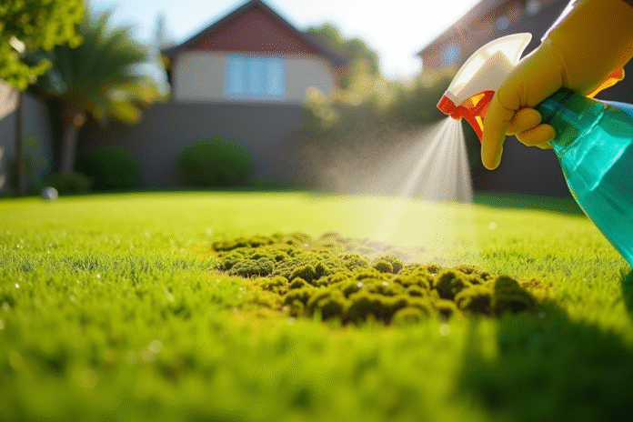 traitement-mousse-jardin Jardin vert avec traitement écologique contre la mousse